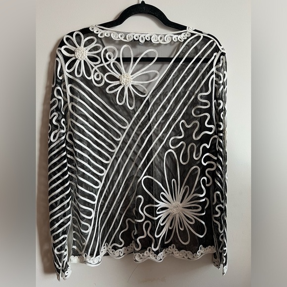 JAGUAR Vintage Sheer Embroidered Mesh Cardigan - Picture 8 of 8